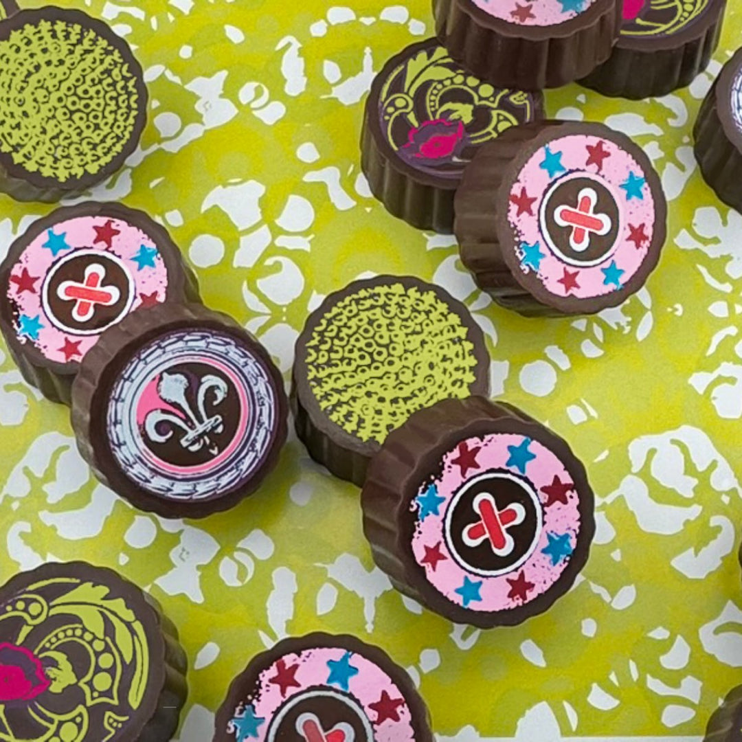 Timothy Adams Firewater chocolate truffle collection — luxury chocolates infused with fine spirits and bold flavors, handcrafted with Valrhona chocolate in signature couture boxes.